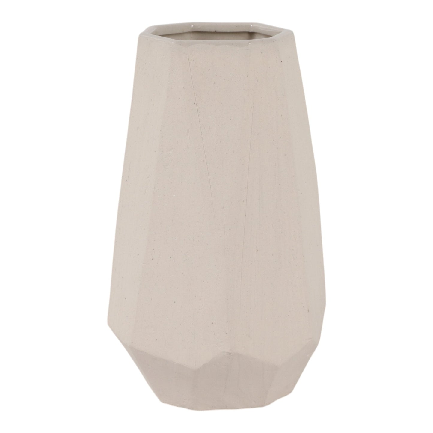 11" HOLDRON LARGE ANGULAR VASE, WHITE