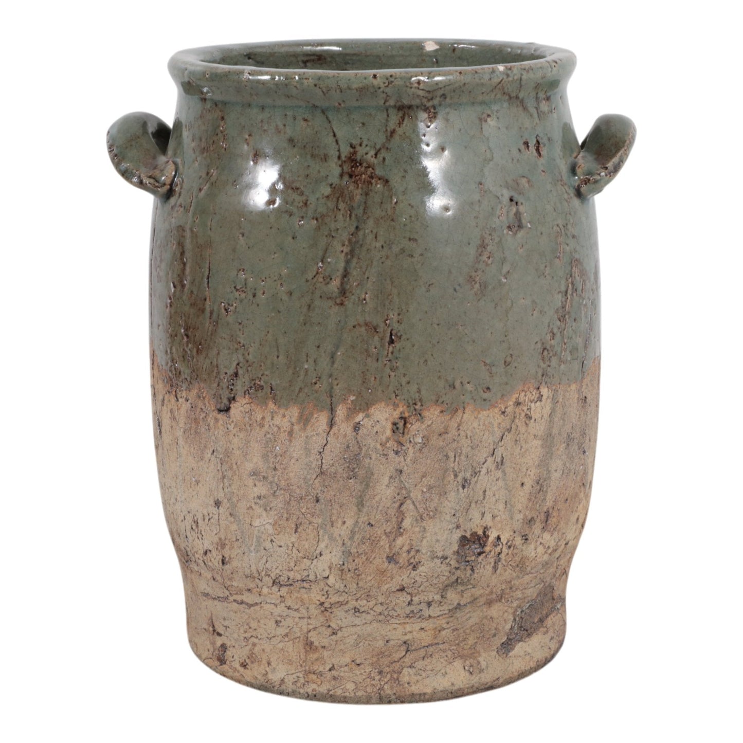12X10" 2-TONE VASE, GREEN/BROWN