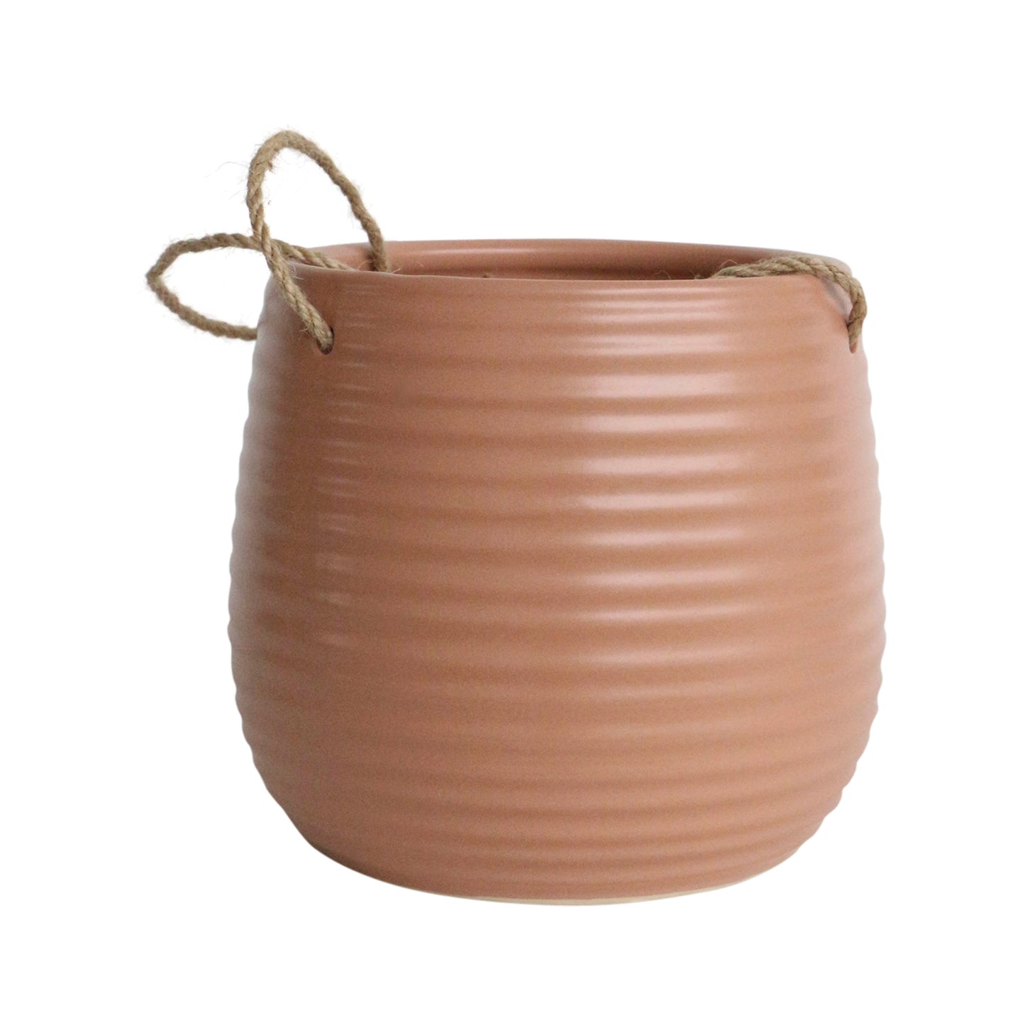 14801-12 CER, 6" DIMPLED HANGING PLANTER, D.ROSE( Sagebrook Home )