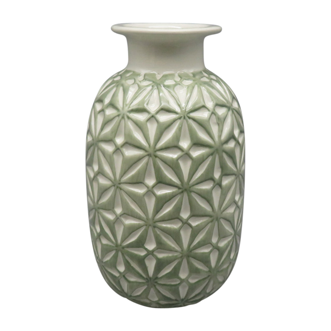 CER, 8" DAISY VASE, DARK SAGE