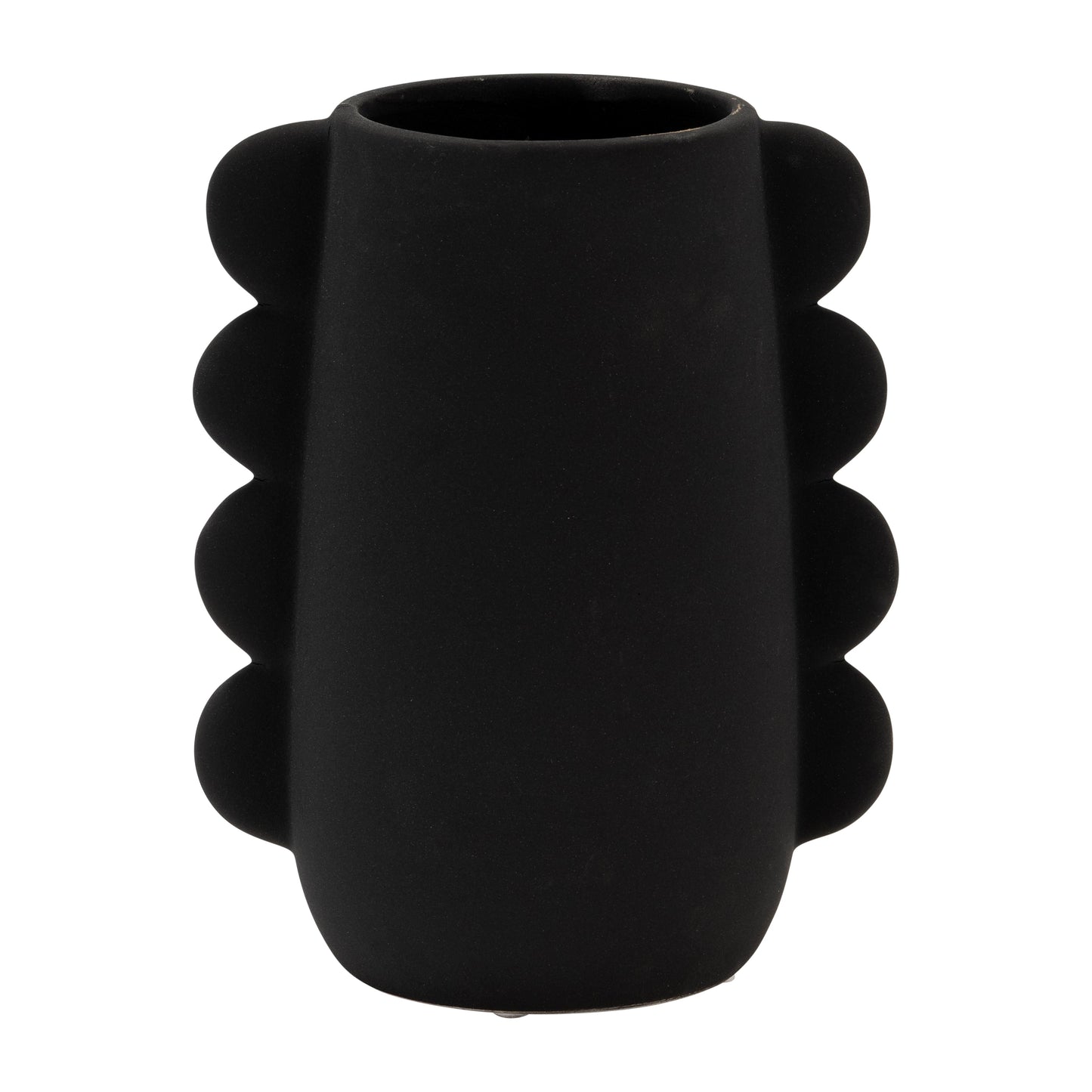 DOL, 7" EARED VASE, BLACK