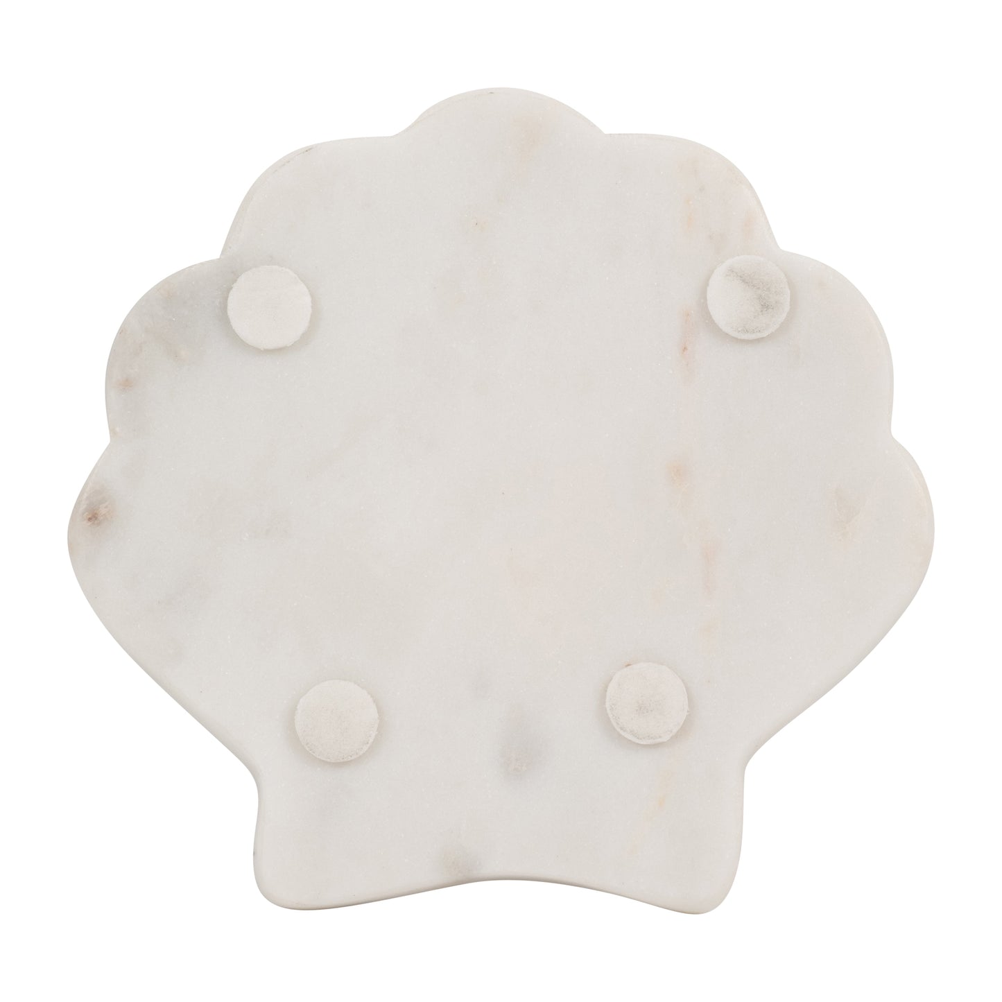 MARBLE, 5" SHELL TRINKET DISH, WHITE