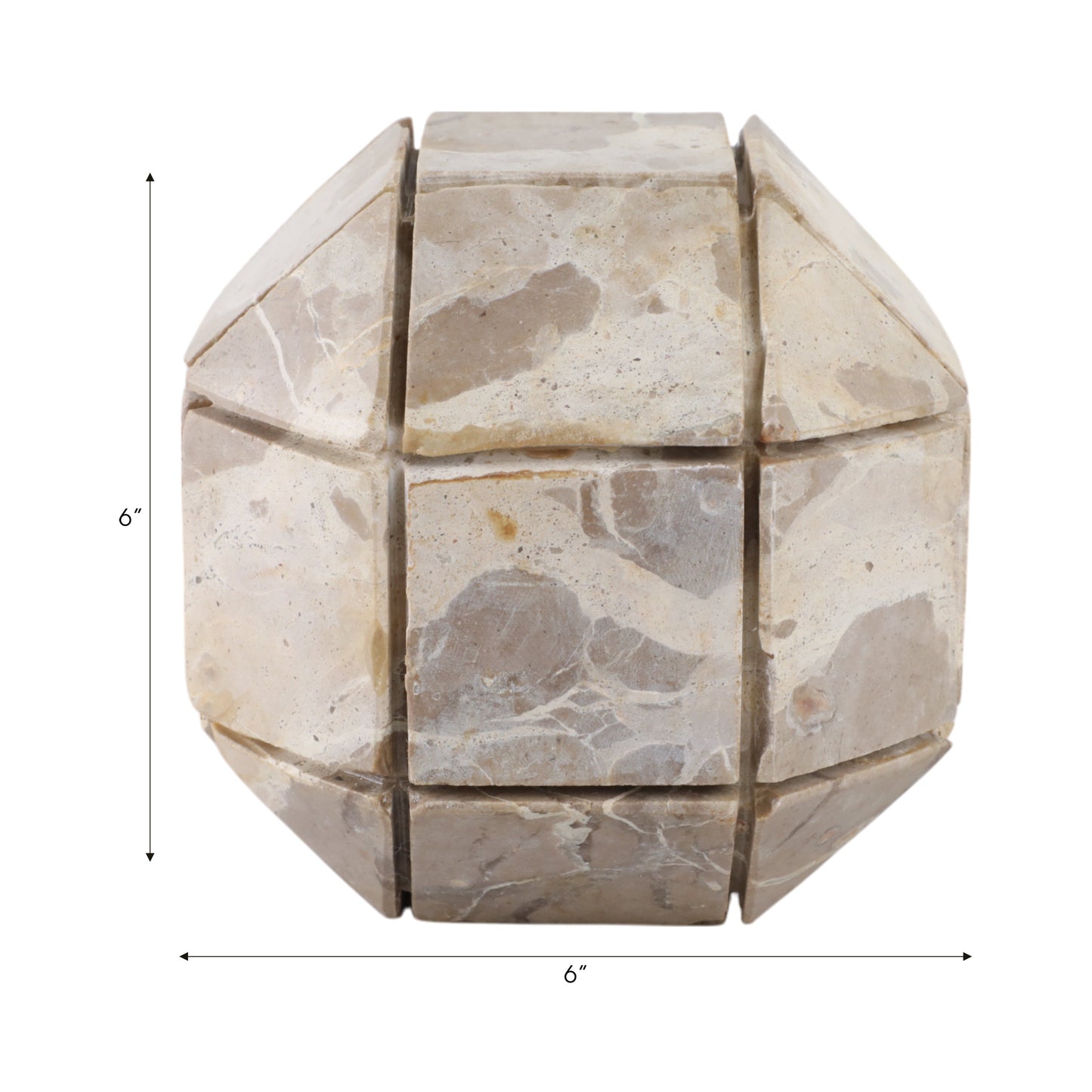 6" Pompano Large Beige Marble Sphere