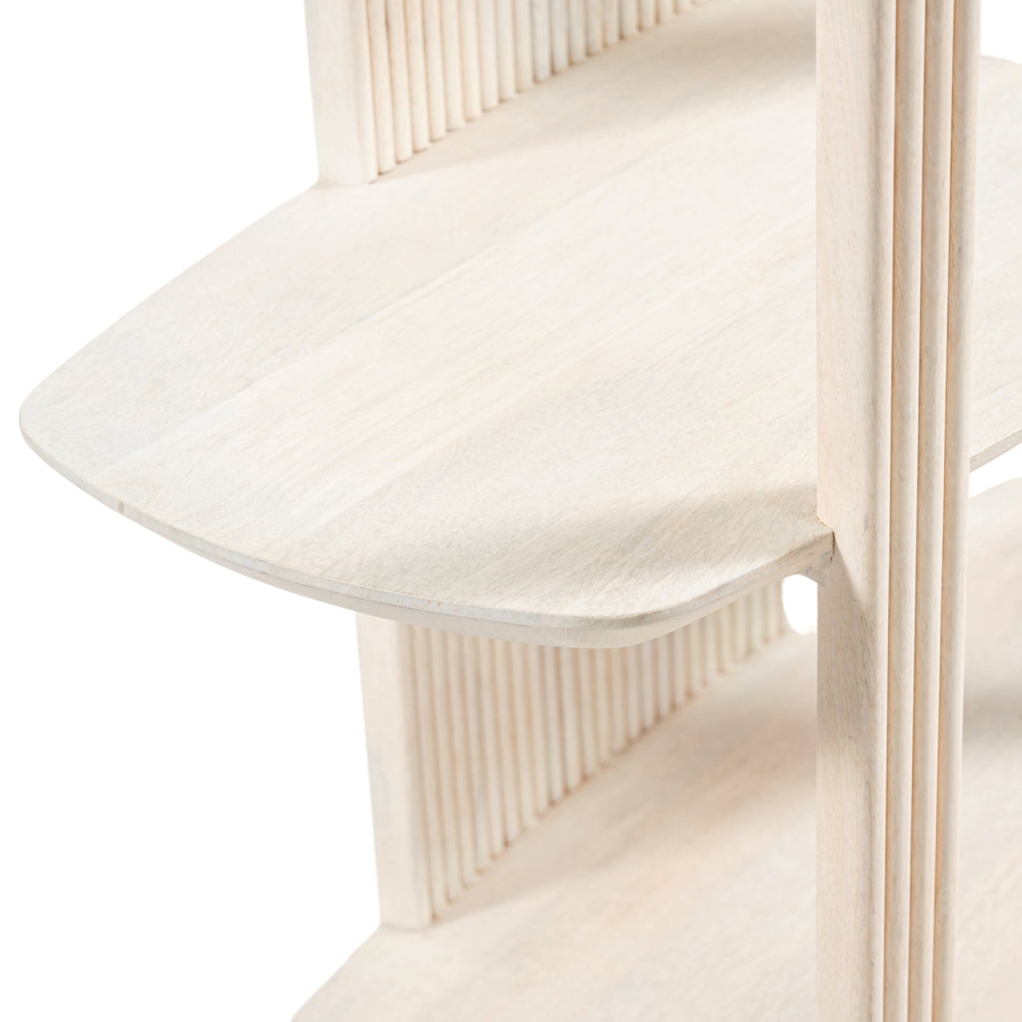 71" Catalina Fluted Wood Etagere, Cream