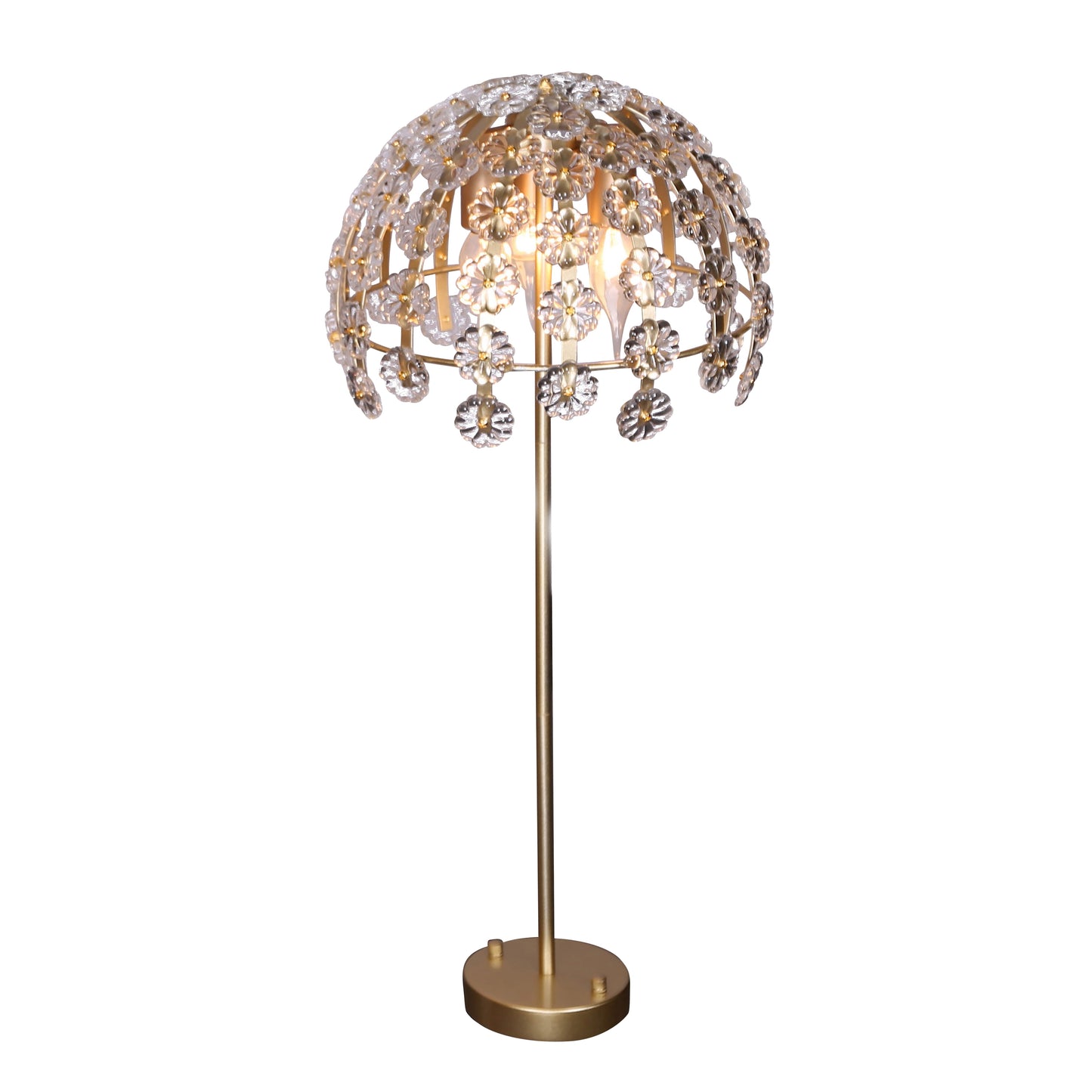 52045-05| CLEAR GLASS 3 LIGHT FLOWER CHANDELIER