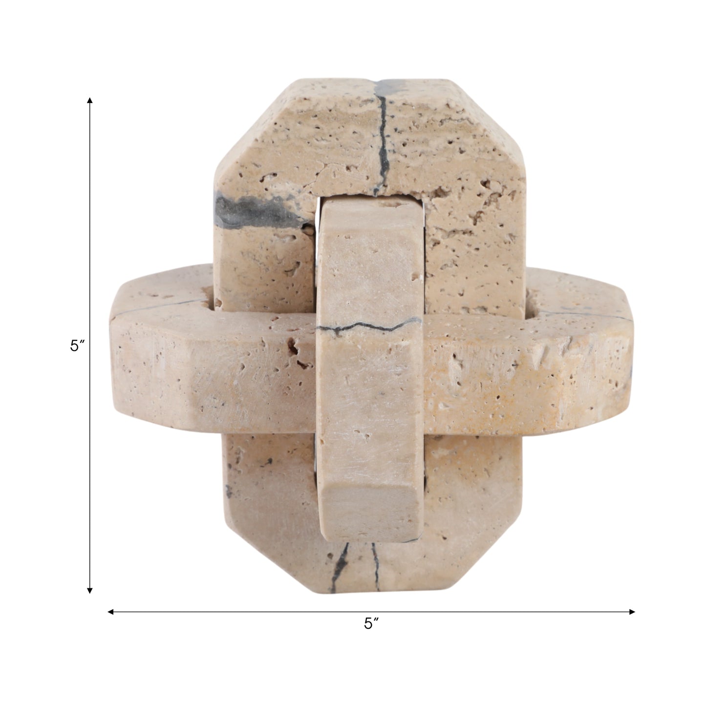 5" Gorda Small Crackle Travertine Knot