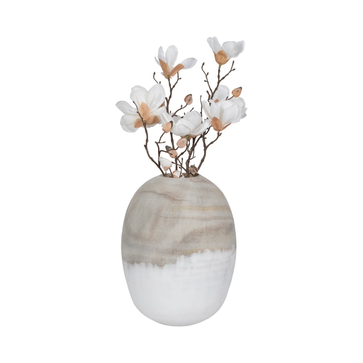 EV19654 13" SAVU SMALL GREEN GLASS VASE( Sagebrook Home )