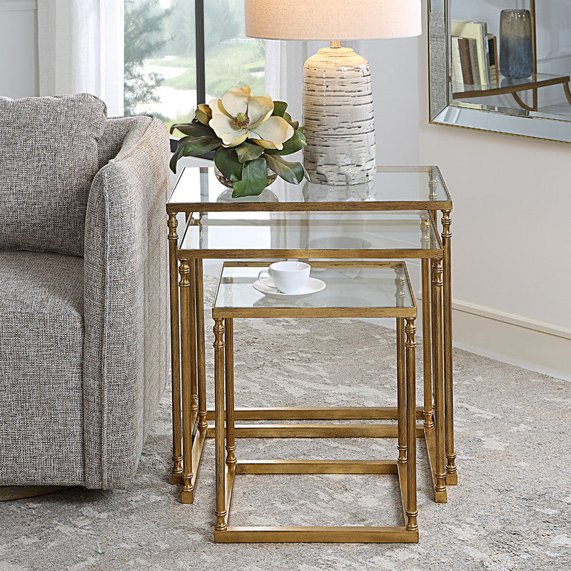 24067-SL-UTT |Henzler 62 W x 46 H x 63 D Nesting Table - Mirror Top