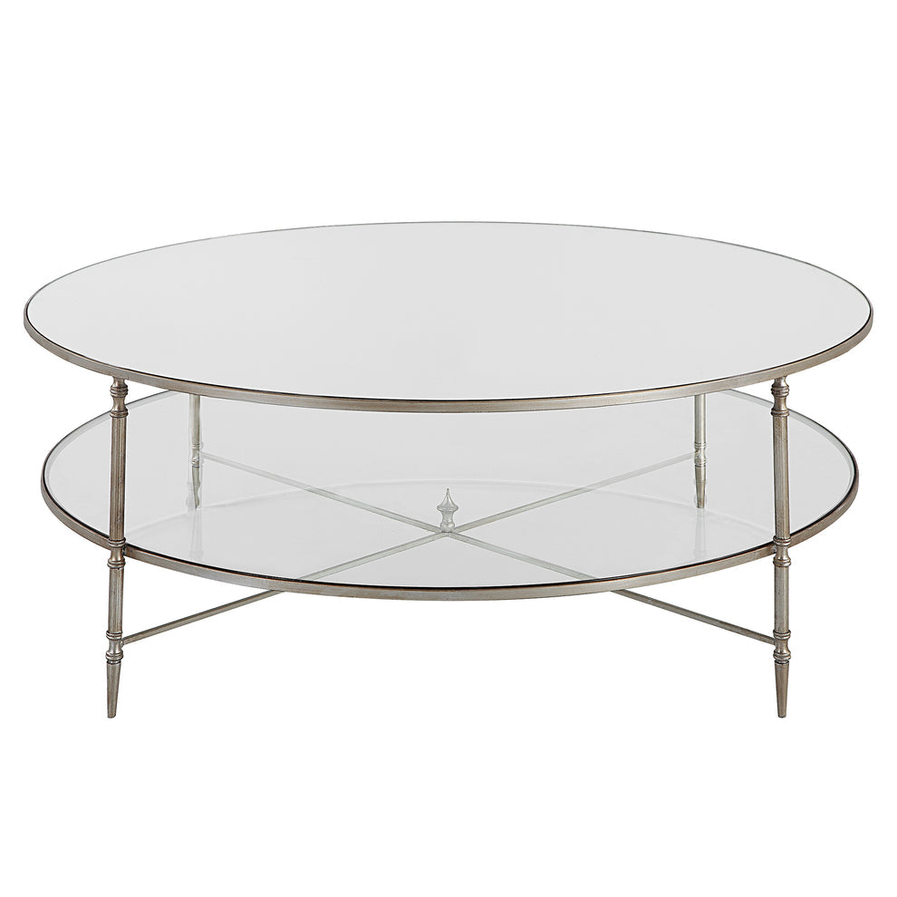 24303-SL-UTT| Henzler Round Coffee Table with Mirror Top