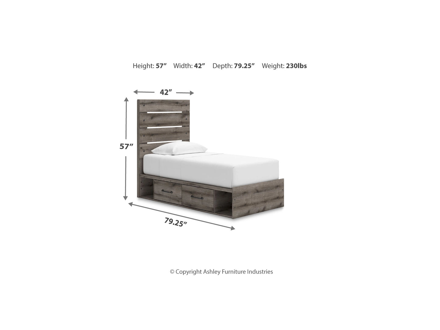 Ashley Homestore | Urbanoore Twin Panel Bed with Storage