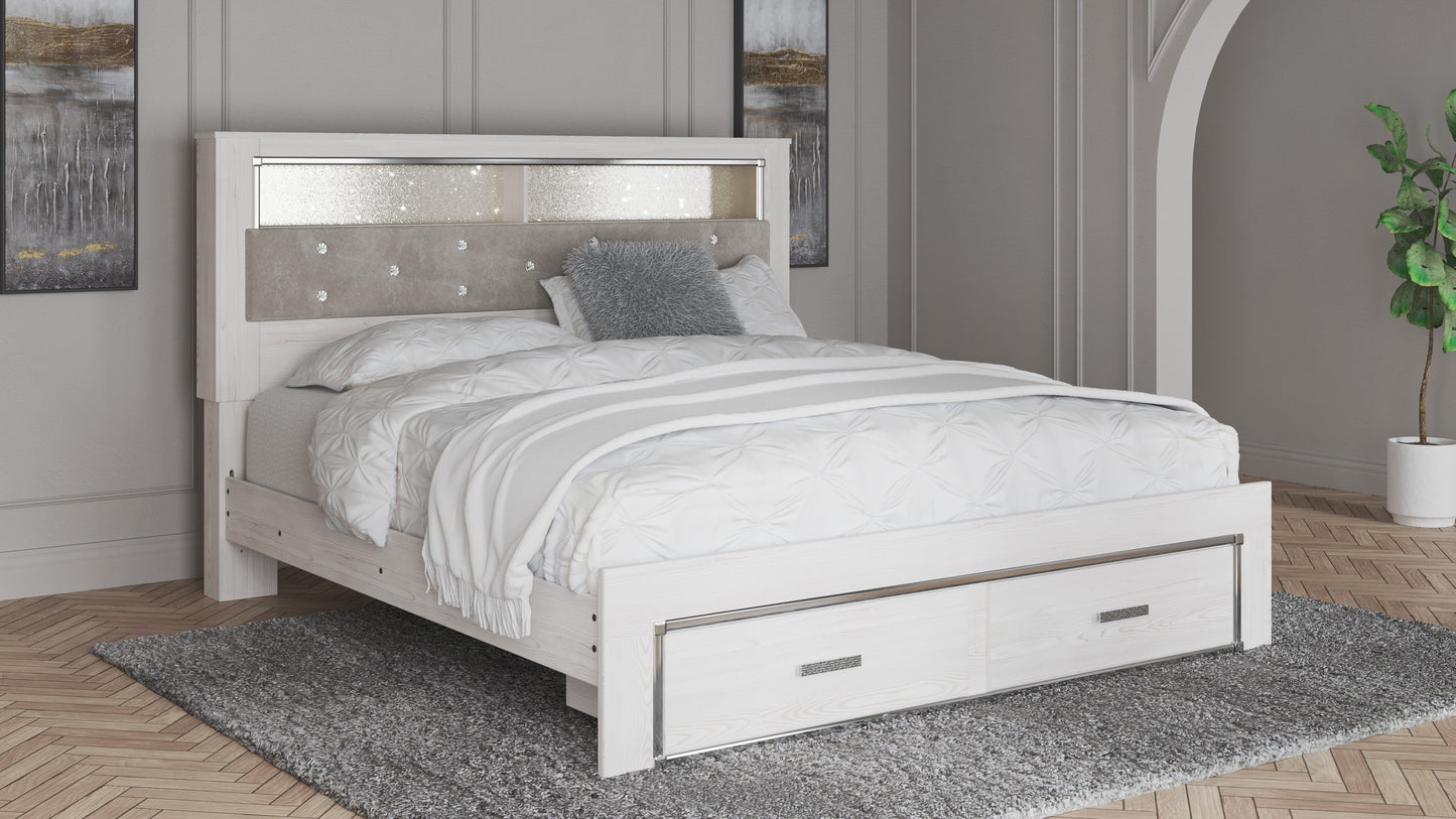 Ashley Homestore | Altyra Queen Upholstered Bookcase Bed with Storage