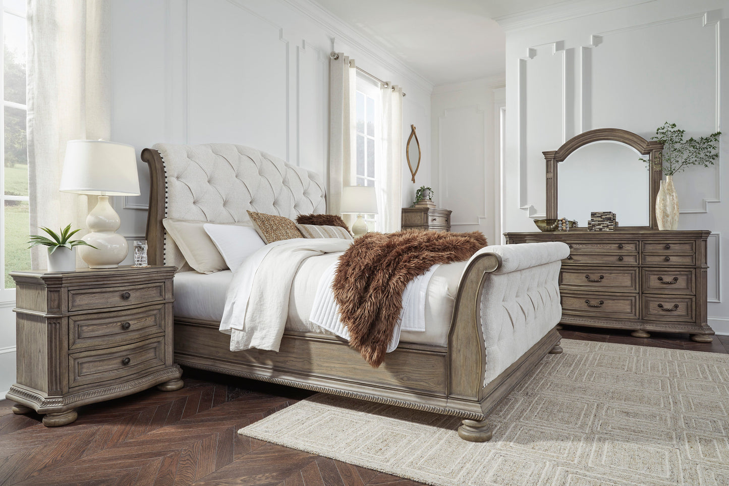 Ardenfield King Upholstered Sleigh Bed | Ashley Homestore