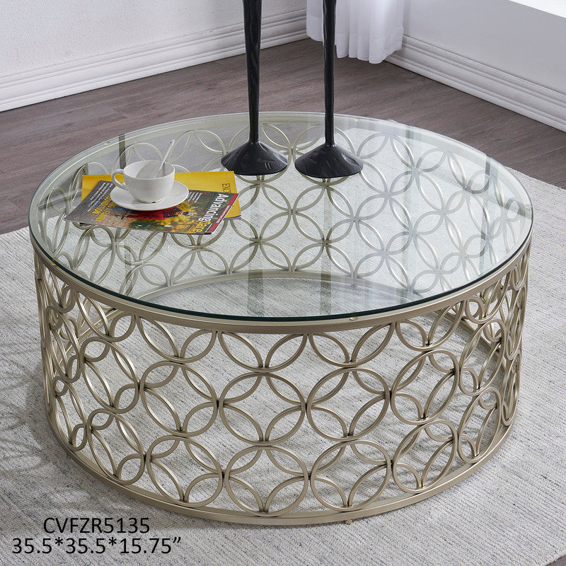 CVFZR5135 Copper Finish Mirror Tables Set of 2( Crestview )