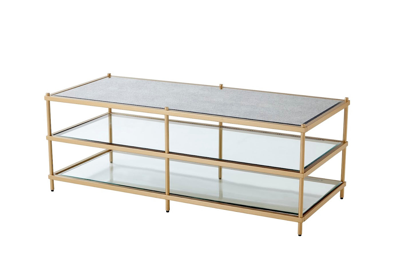 CVFZR5270 Gold Metal Square Coffee Table( Crestview )