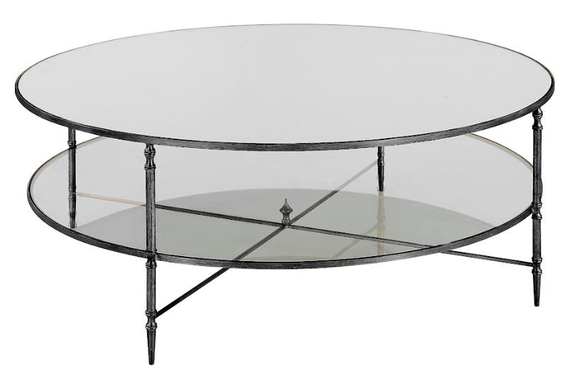 24298-N-UTT |Henzler 91 W x 48 H x 91 D Round Coffee Table with Mirror Top