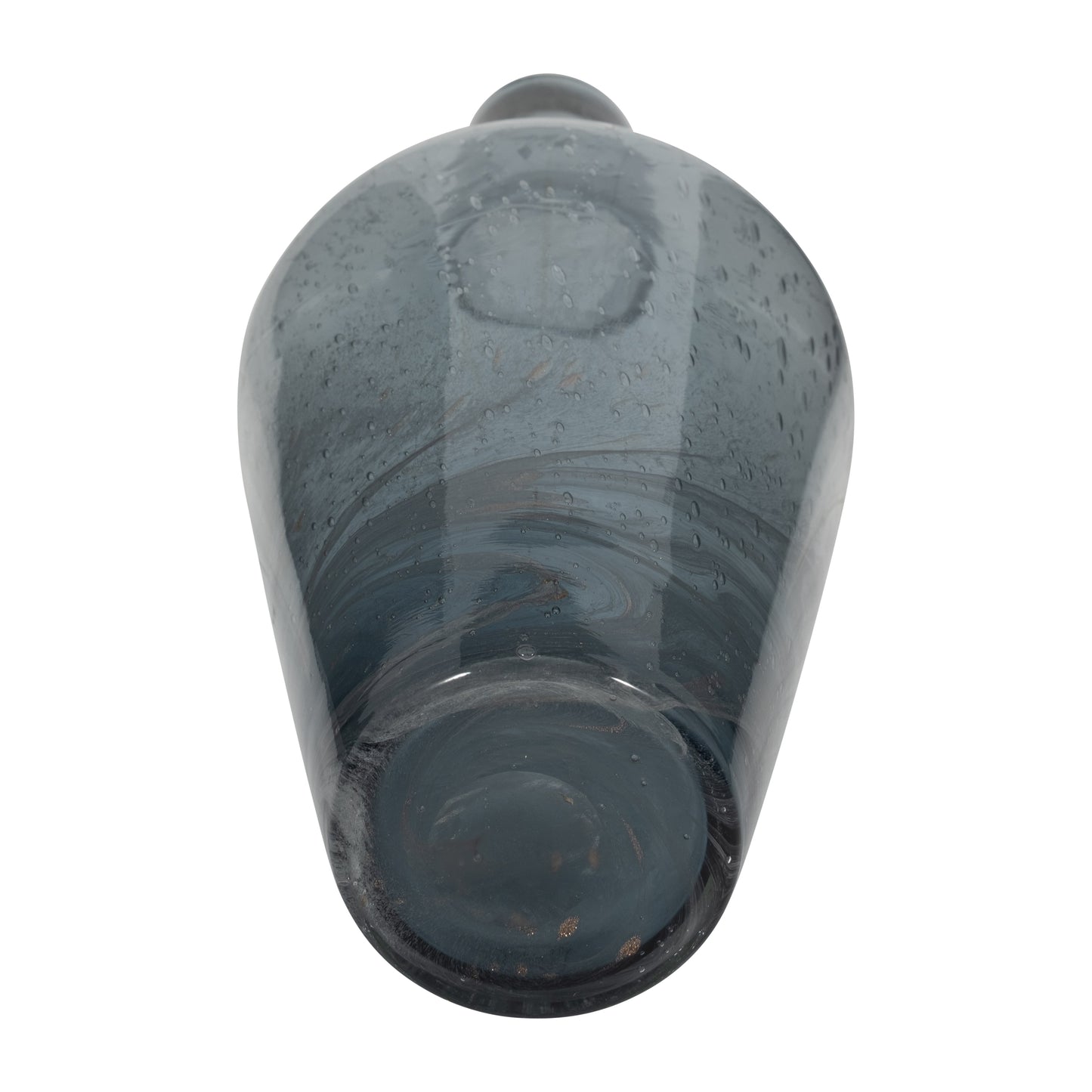 EV19695 21" GLASS VASE W/ BLUSH KNOB, SILVER( Sagebrook Home )