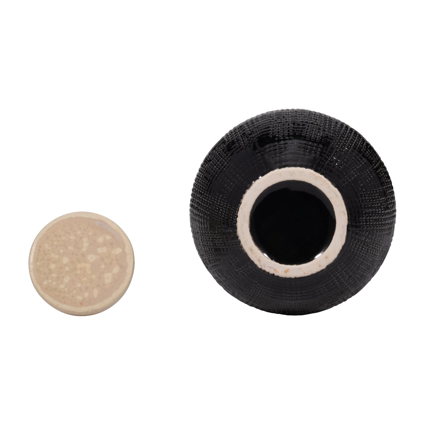 EV19866-02 ALUMINUM 12" ROUND VASE W/GOLDLEAF, BRONZE( Sagebrook Home )