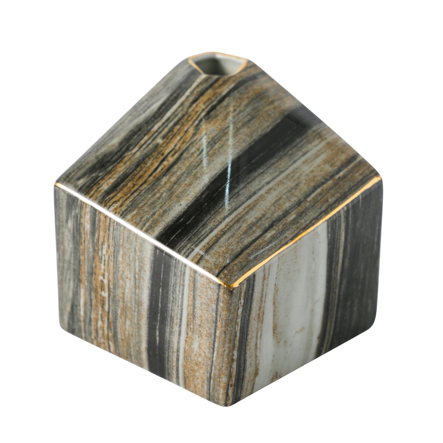 EV20086-01 5" WIGGLY PLANTER W/ SAUCER, BEIGE( Sagebrook Home )