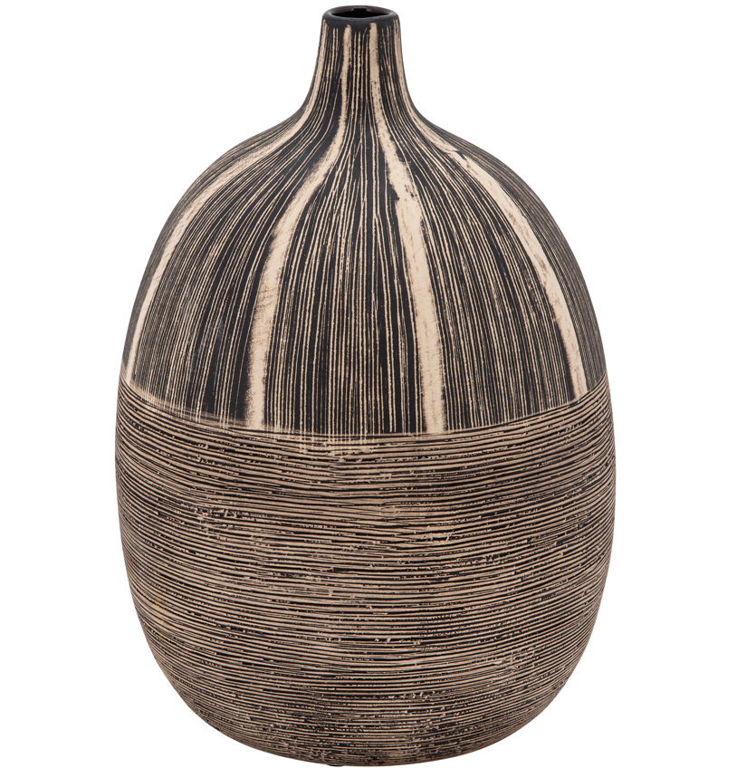 10" PLANTER W/ WOOD STAND, BEIGE