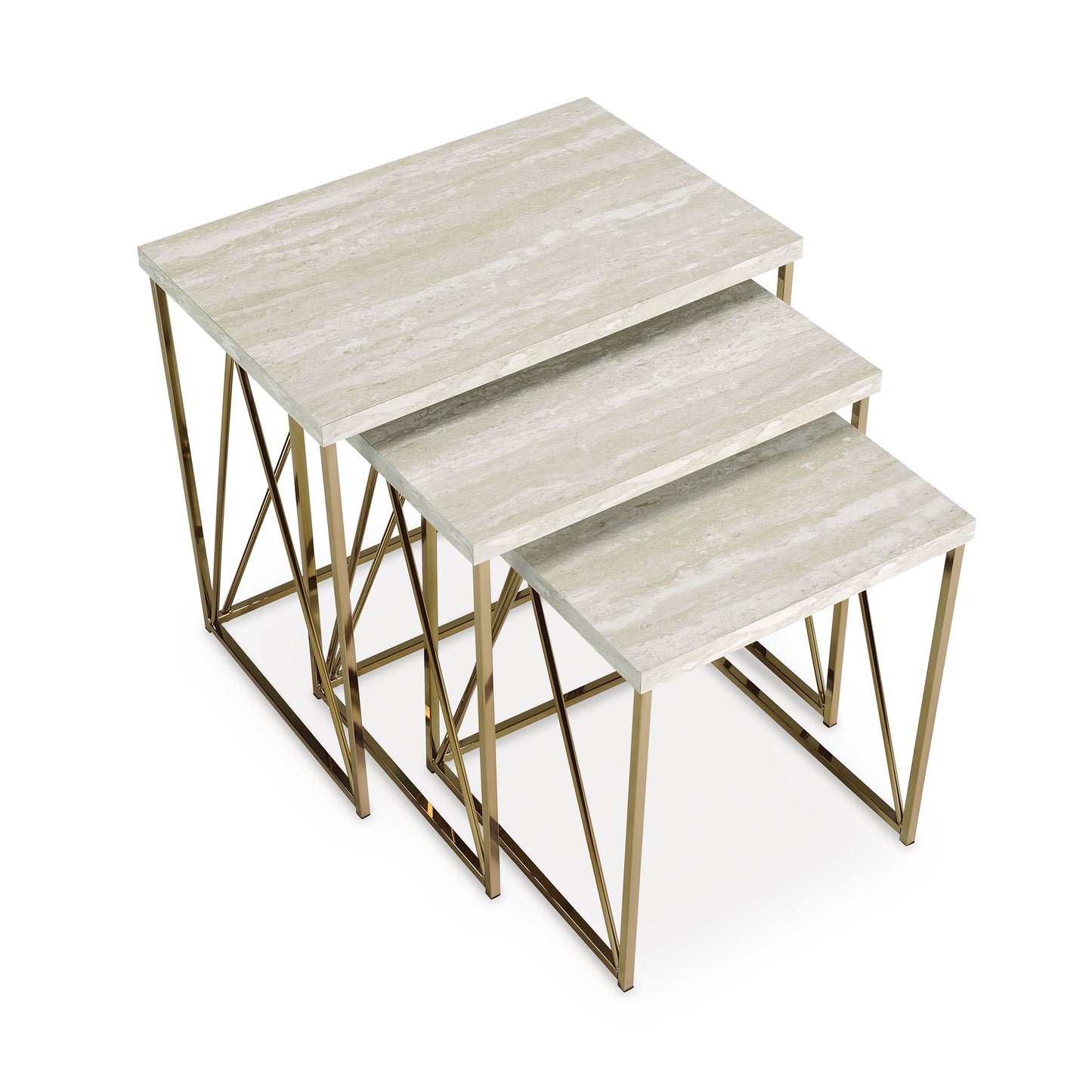 طاولة جانبية متداخلة من تاريكا (مجموعة من 3 قطع)