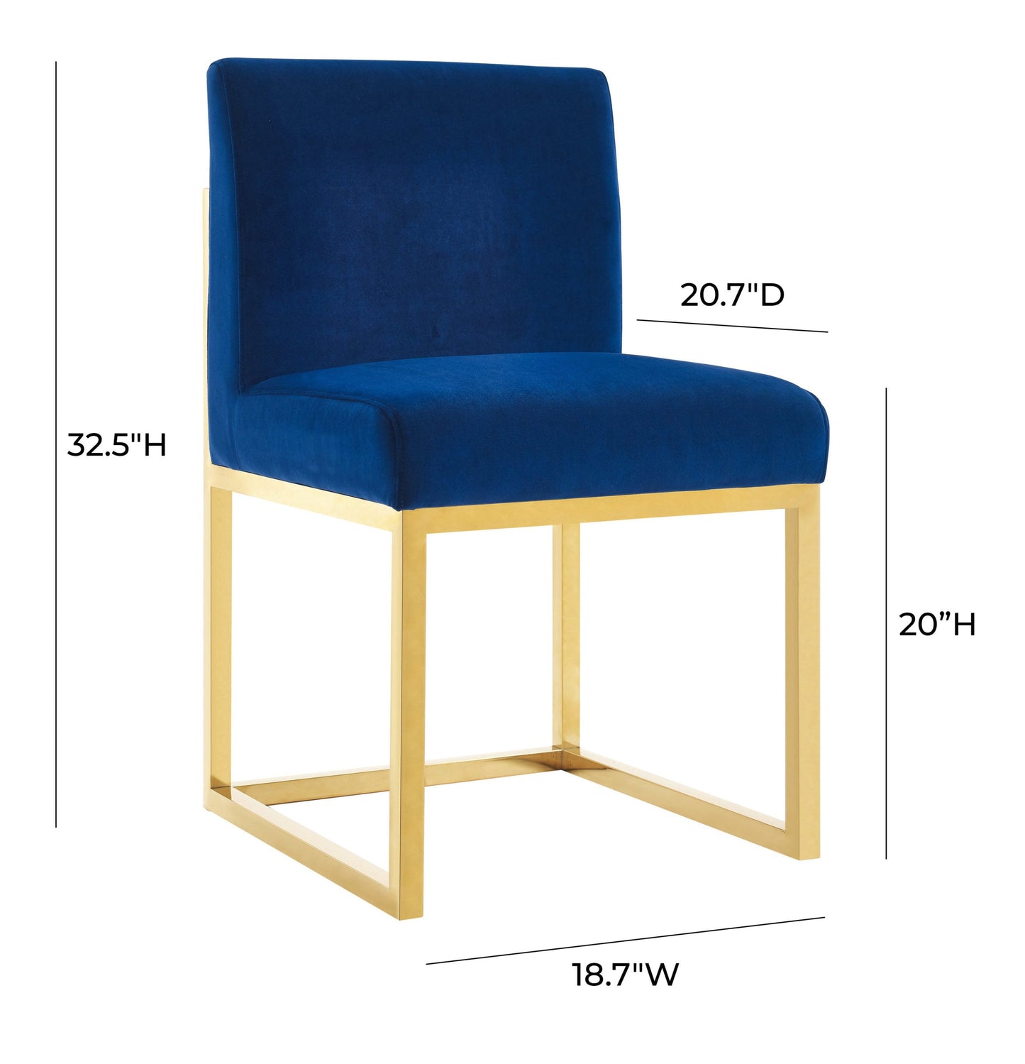 كرسي مخملي باللون الأزرق البحري الفاخر