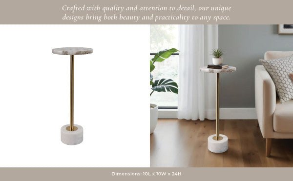 AGA TE MARBLE AND MS GOLD EPL DRINK TABLE
