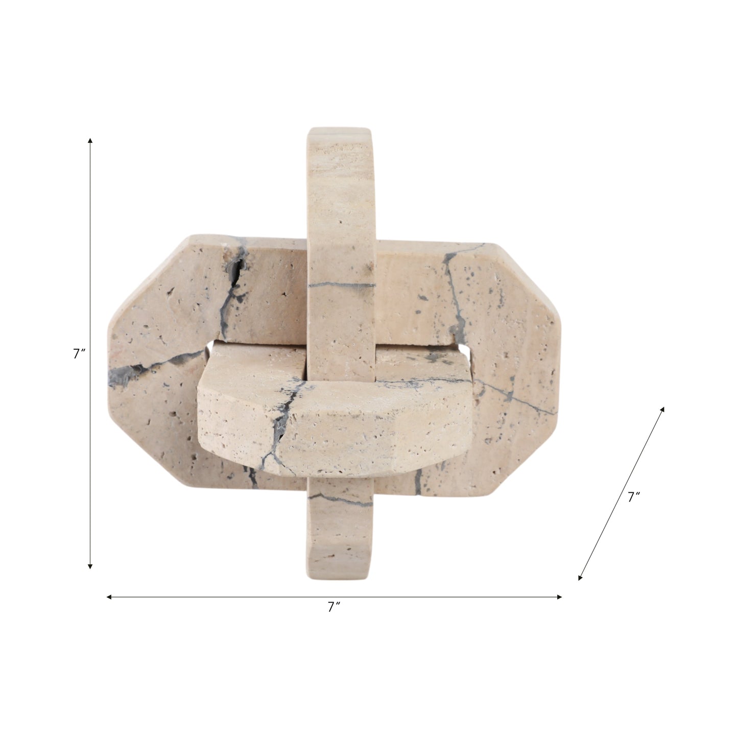 7" Gorda Medium Crackle Travertine Knot