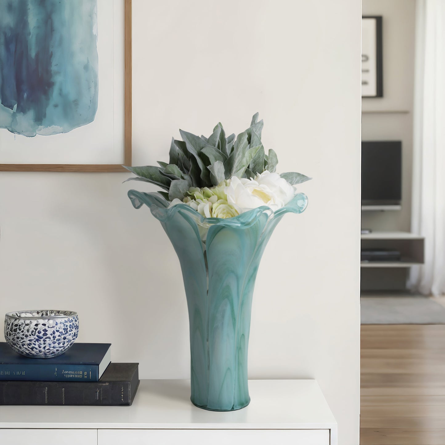 13" Idro Tall Italian Art Glass Vase