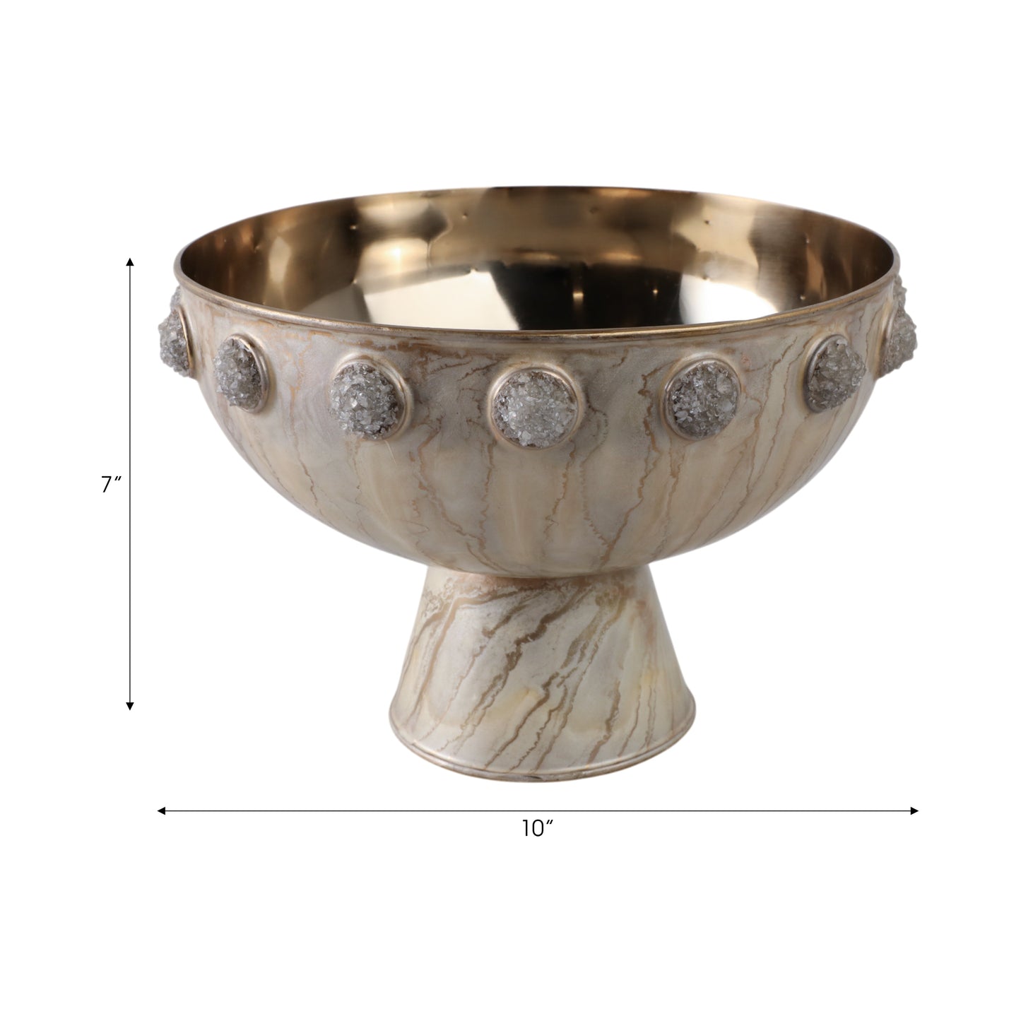 10" Frances Quartz Crystal And Steel Bowl