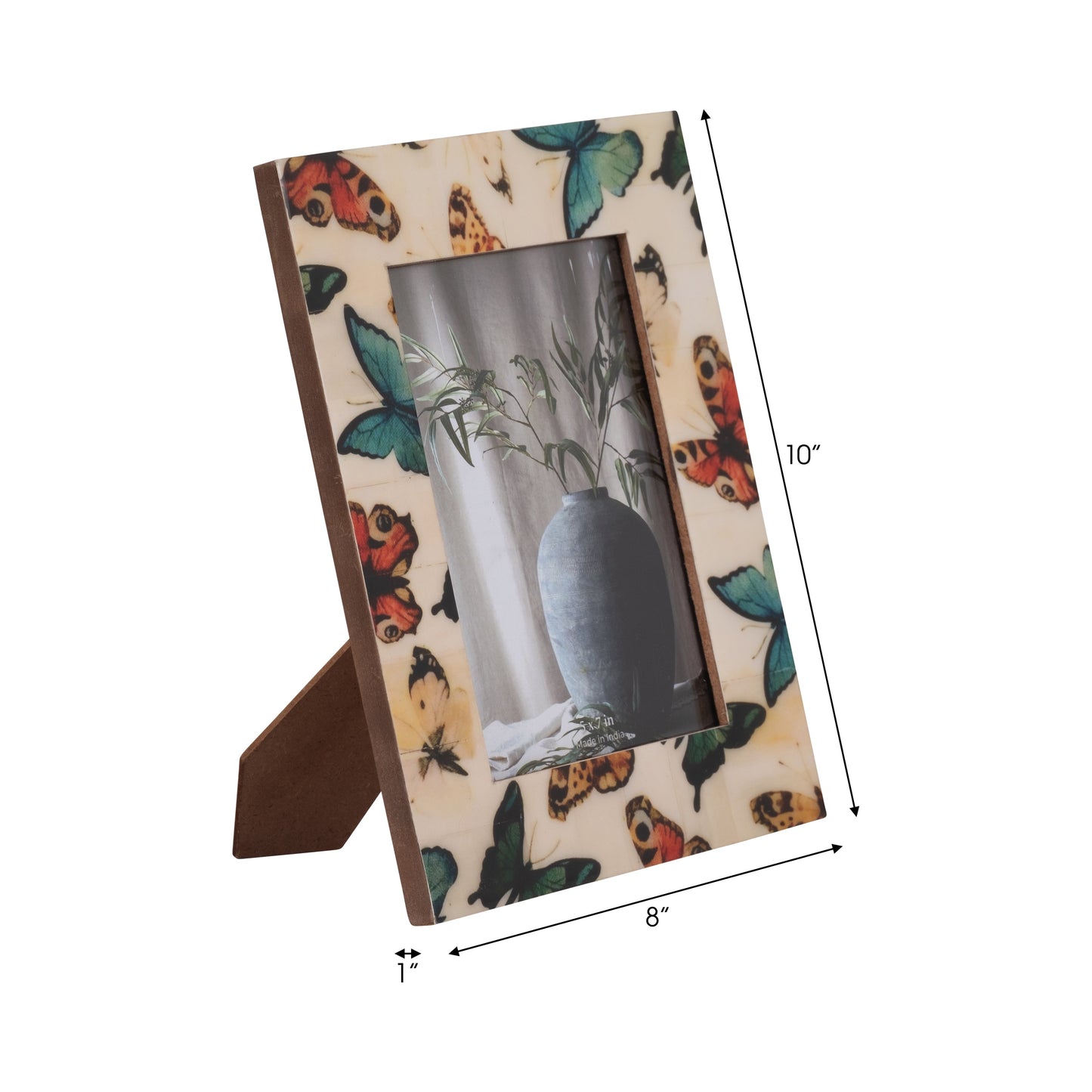 Resin, 5x7 Butterflies Photo Frame, Multi