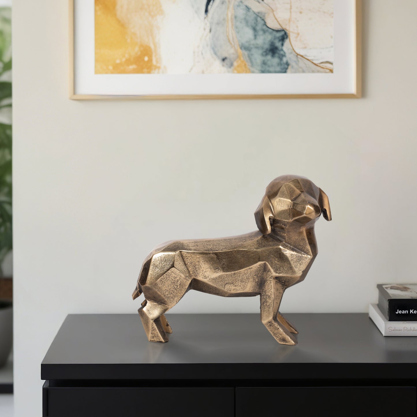 13" Alona Geometric Dog, Gold