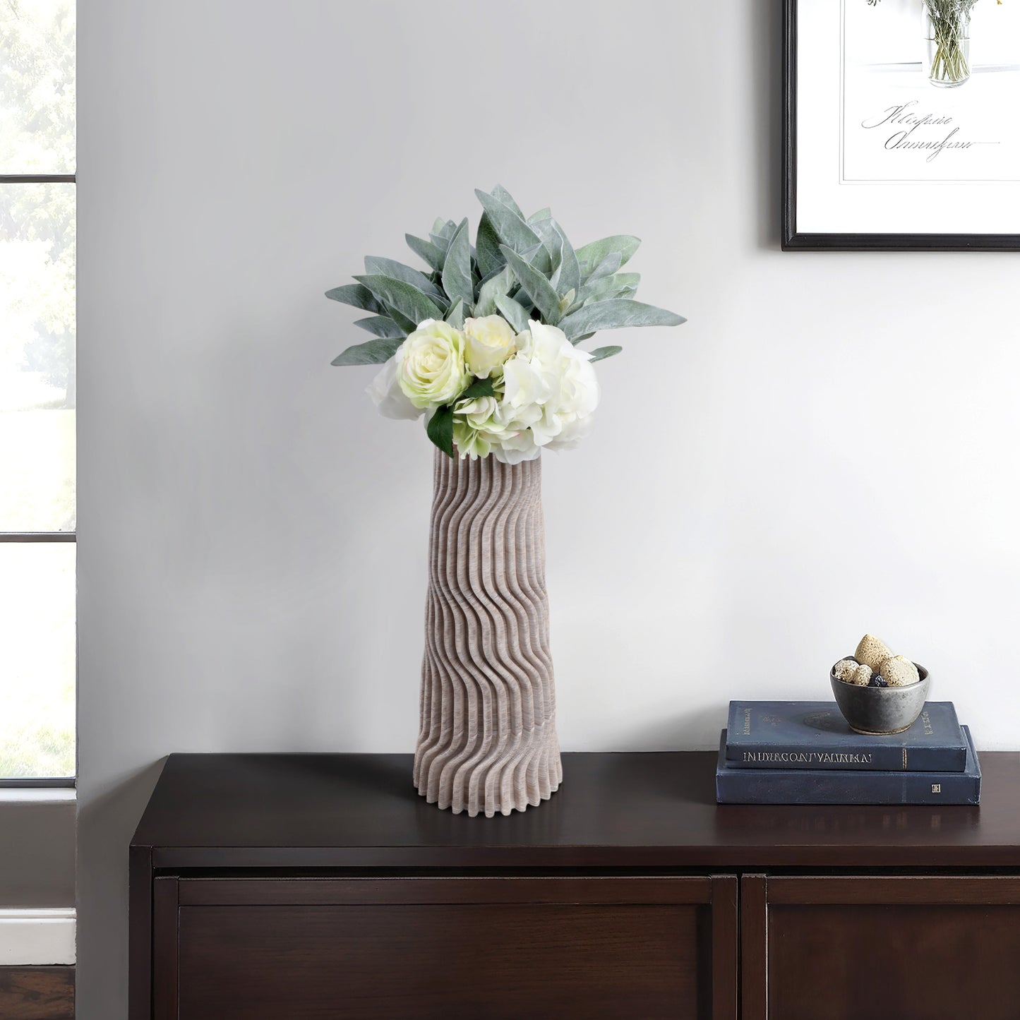 Shelvin 3d Printed Porcelain Vase, Multi |EV21283-02