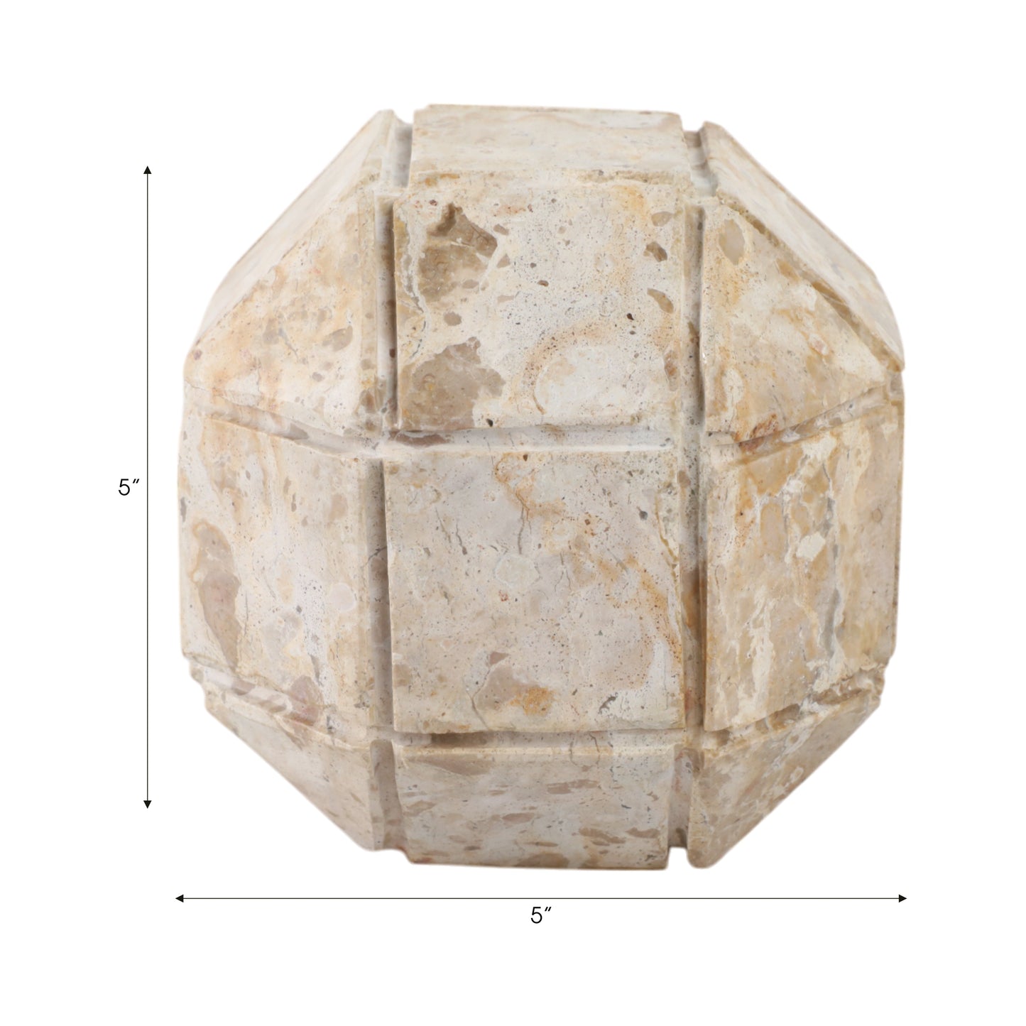5" Pompano Medium Beige Marble Sphere