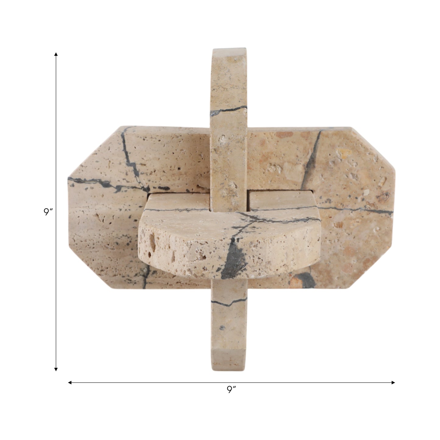 9" Gorda Large Crackle Travertine Knot