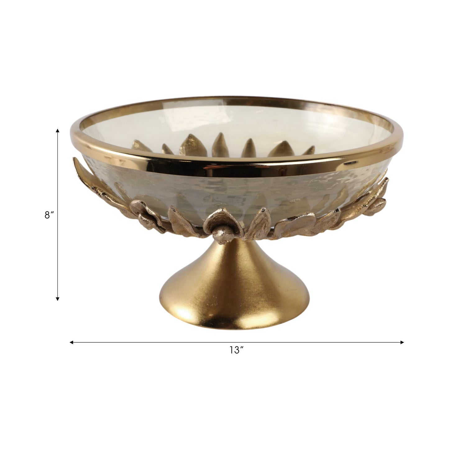 13" Eaves Glass And Metal Bowl