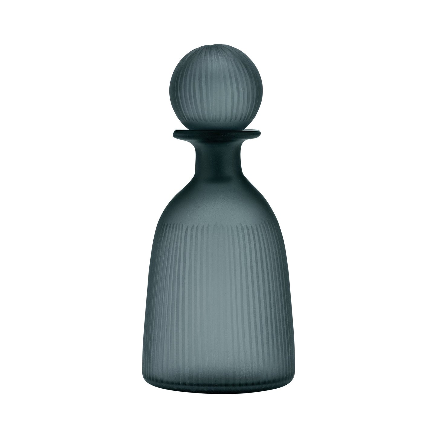 GLASS, 13"H VASE W/ LID, BLUE/GRAY |17391-02