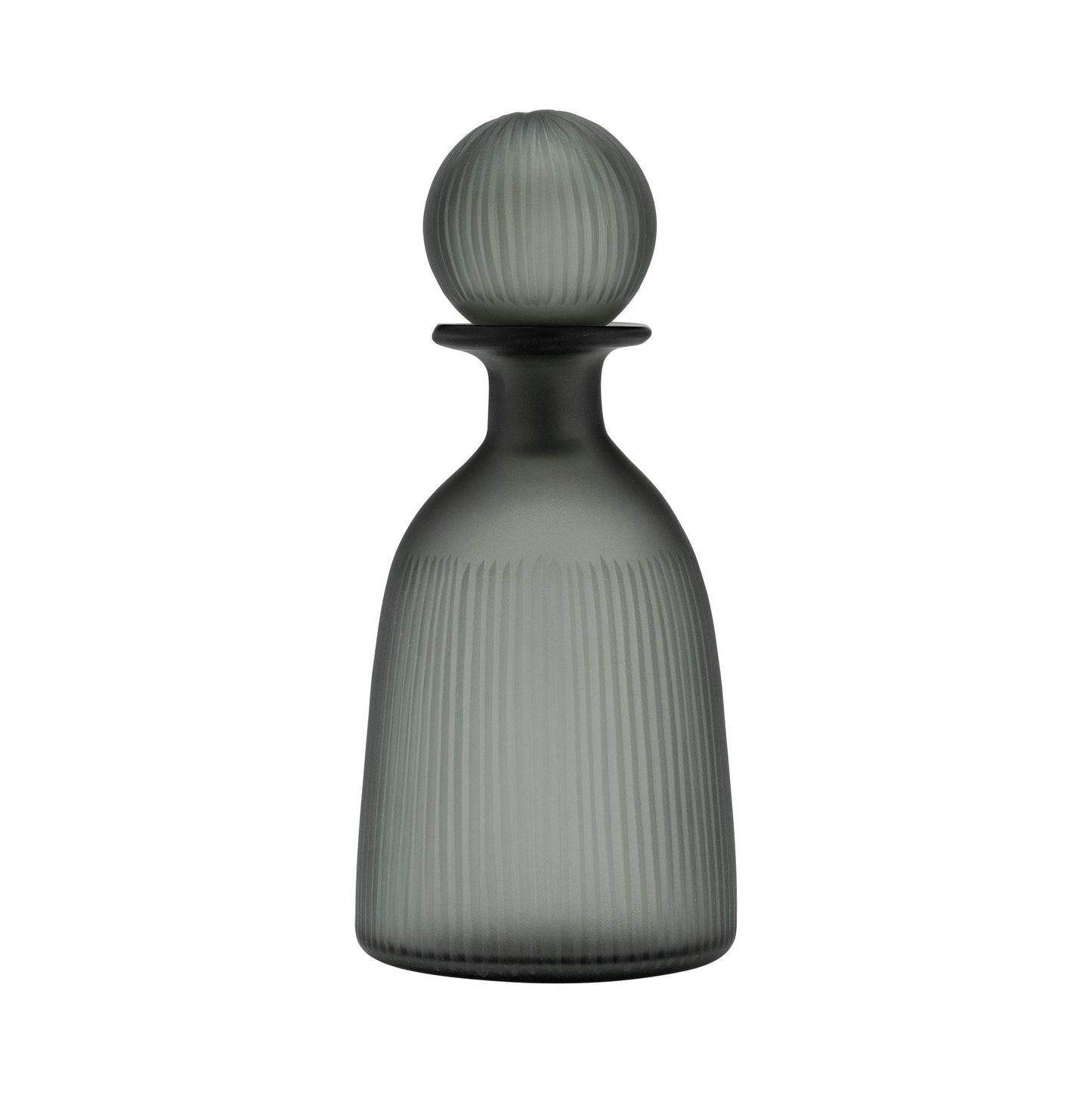 GLASS, 13"H VASE W/ LID, BLUE/GRAY |17391-04