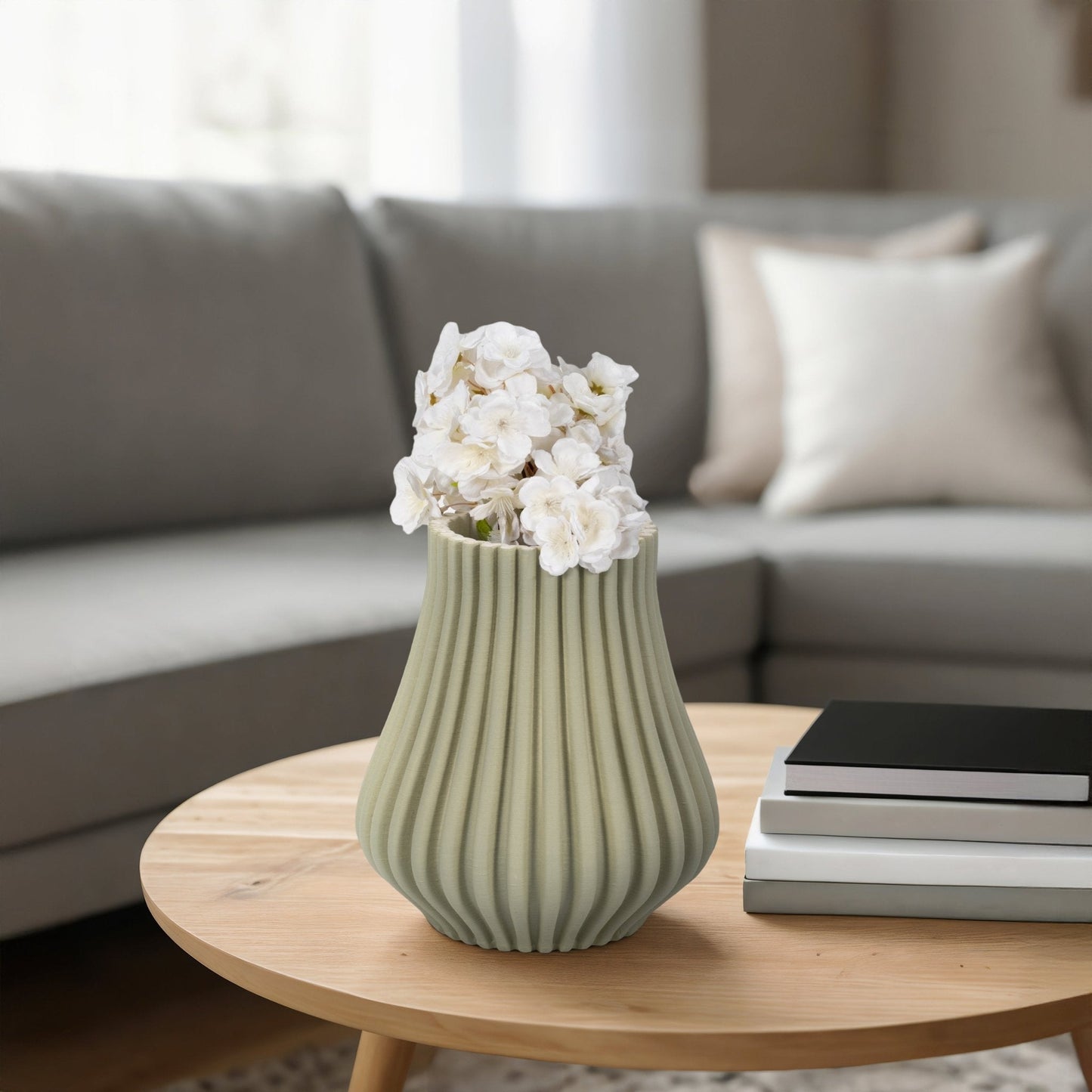 Somerset 3d Printed Vase, Oil Green |EV20076-02