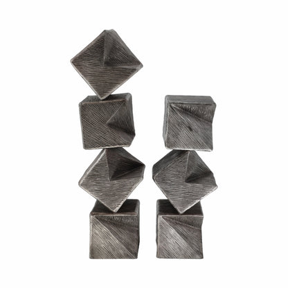 18" Lyon Small Silver Cube Statuary