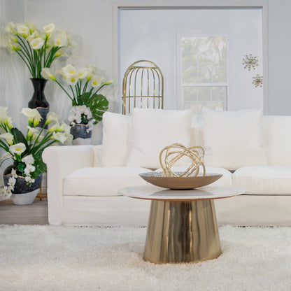 S/2 METAL 18/21" ROUND PLATES, IVORY/CHAMPAGNE