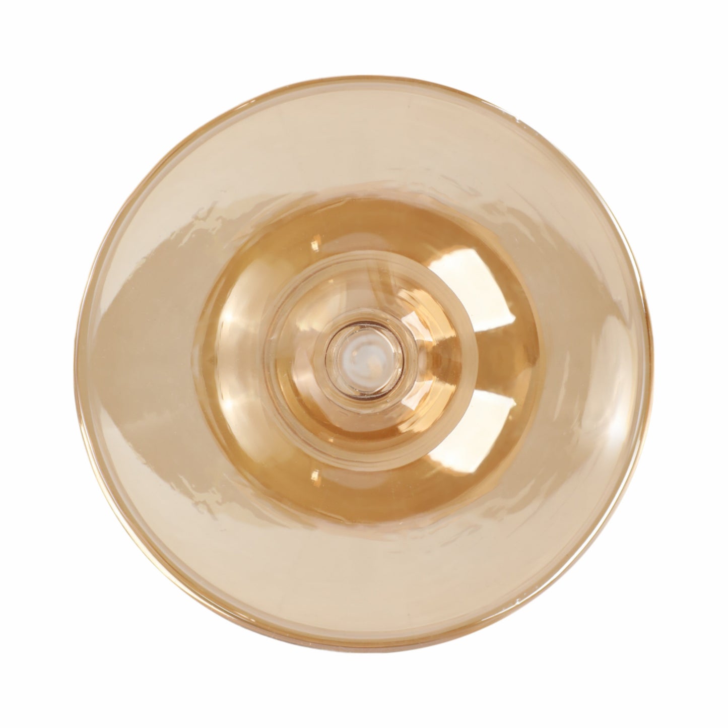 7" Vintage Glass Taper Candle Holder, Gold Luster