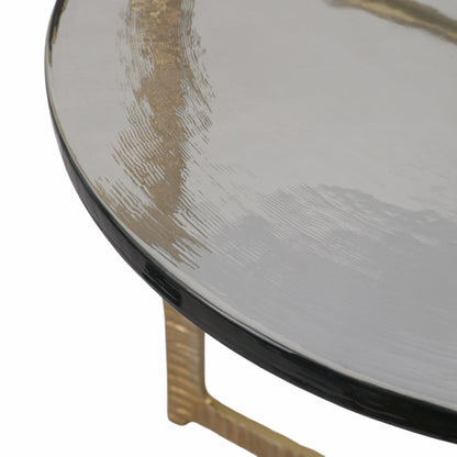 18" Bennington Wide  Recycled Glass Accent Table
