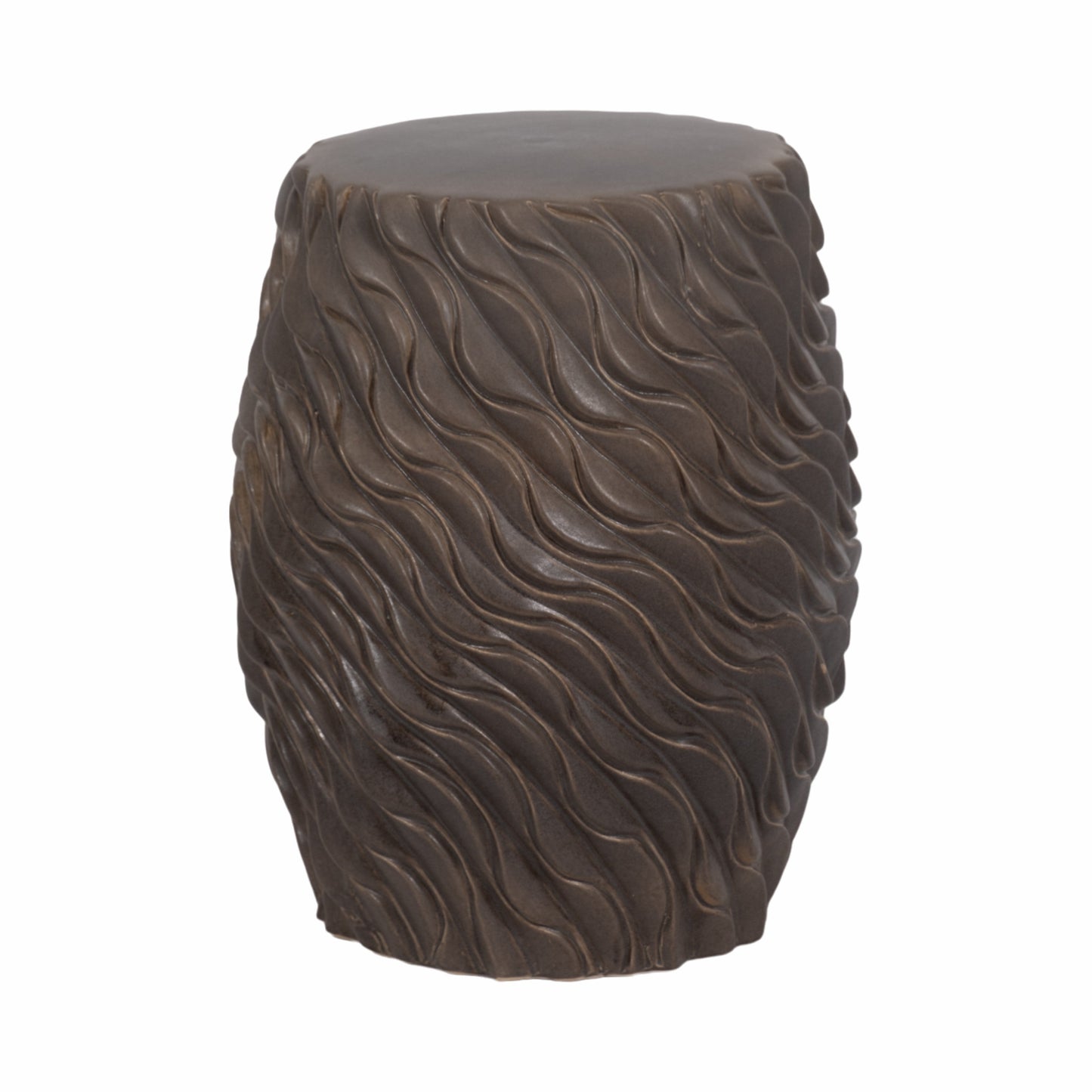 20" Devone Brown Ceramic Garden Stool