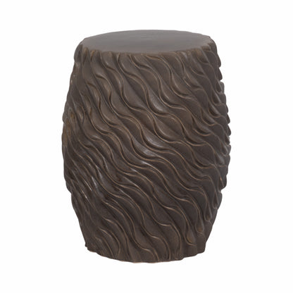 20" Devone Brown Ceramic Garden Stool