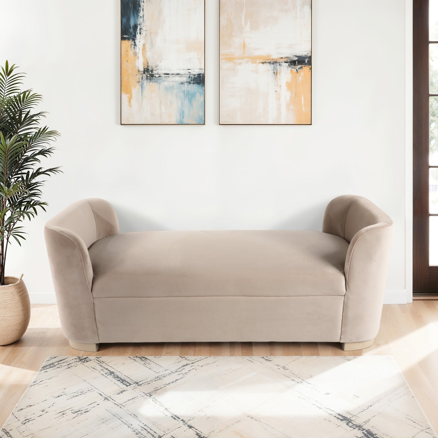 60" Serrano Bench, Ivory