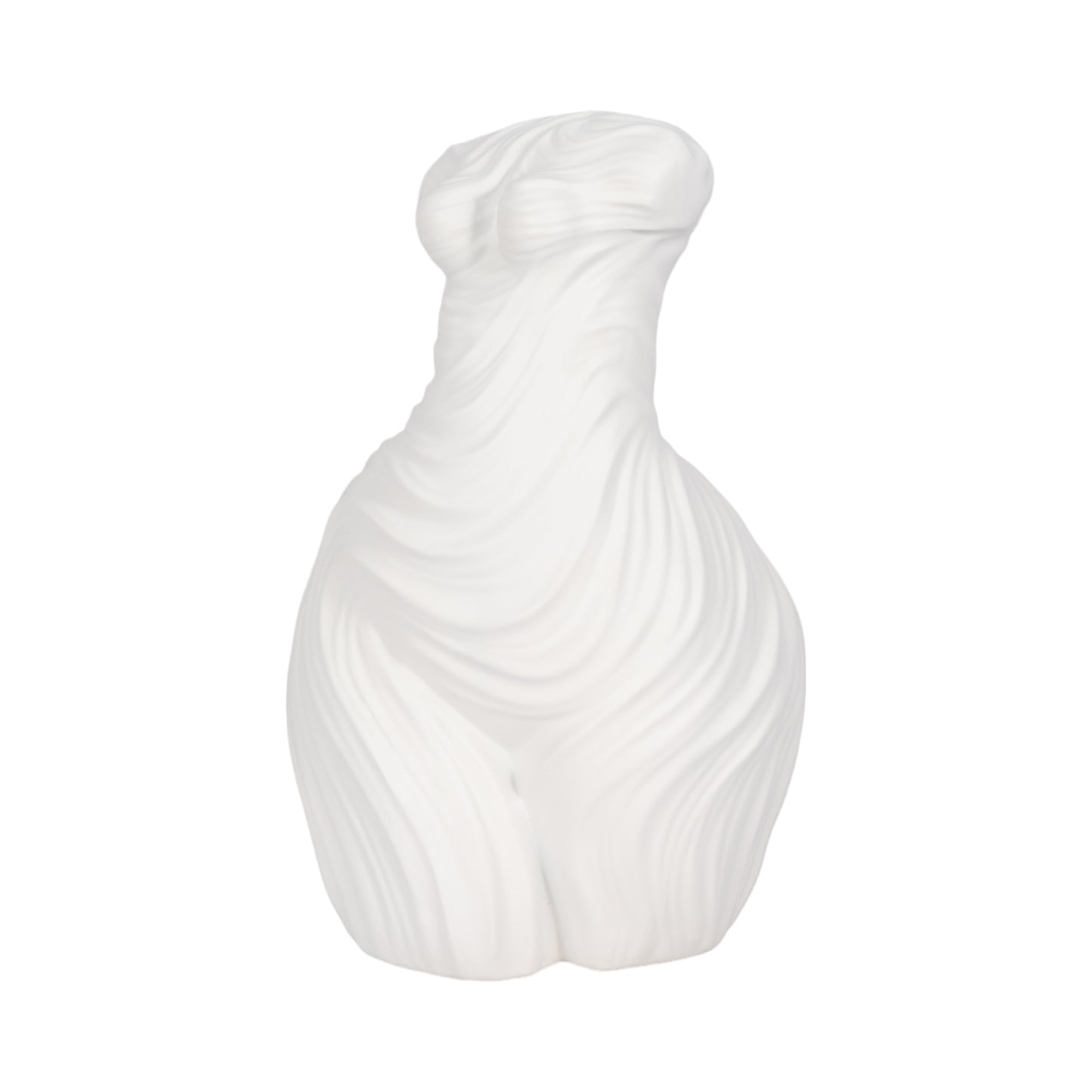 11" Curvy Ribbed Sculpture, White