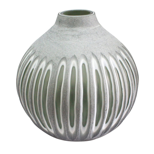 EV19645-02  16" MAUER SLEEK METAL GRAY VASE( Sagebrook Home  )