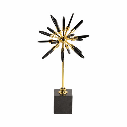 16" Darra Small Black Stone Starburst Statuary