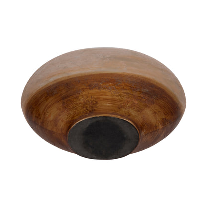 13" Gold Ombre Round Vase, White/gold