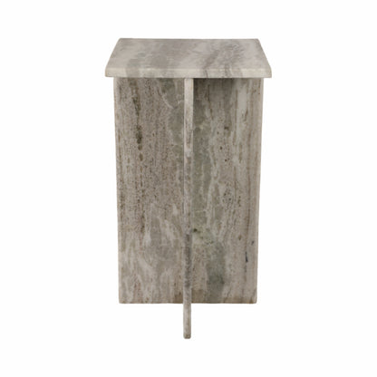 22" ROMMI SMALL MARBLE TABLE, WHITE